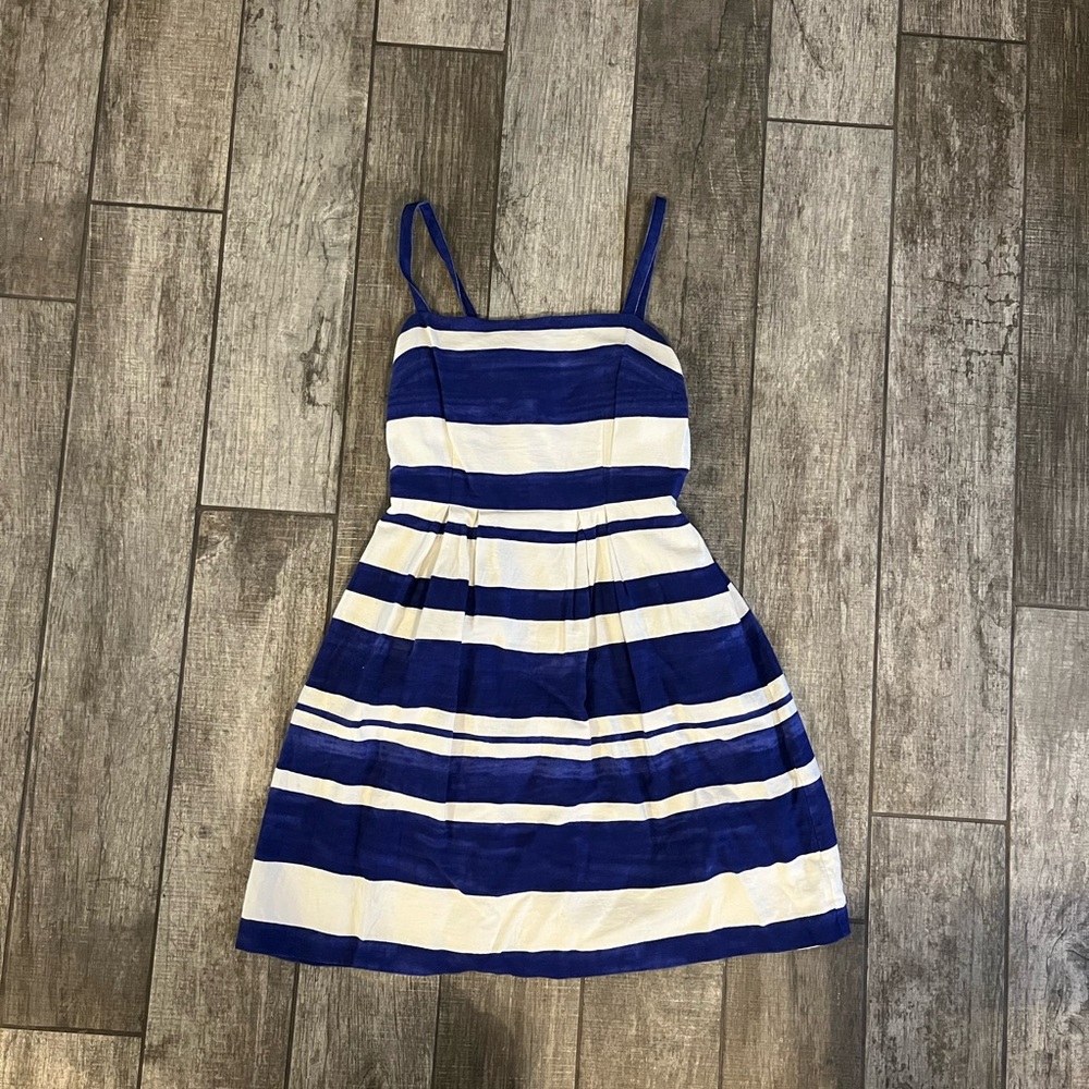LOFT Blue and White Striped Summer Dress